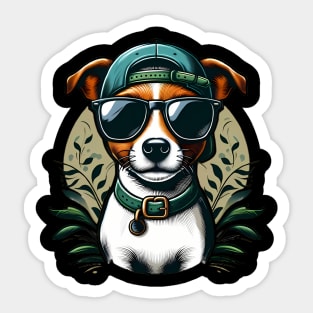 Funny Jack Russell Terrier with Sunglasses Sticker